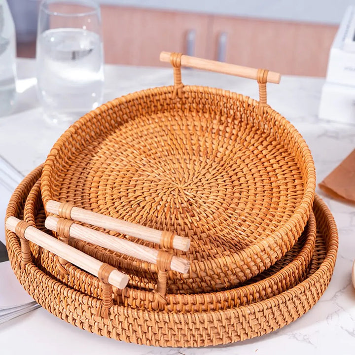 Serviertablett „Rattan Round“