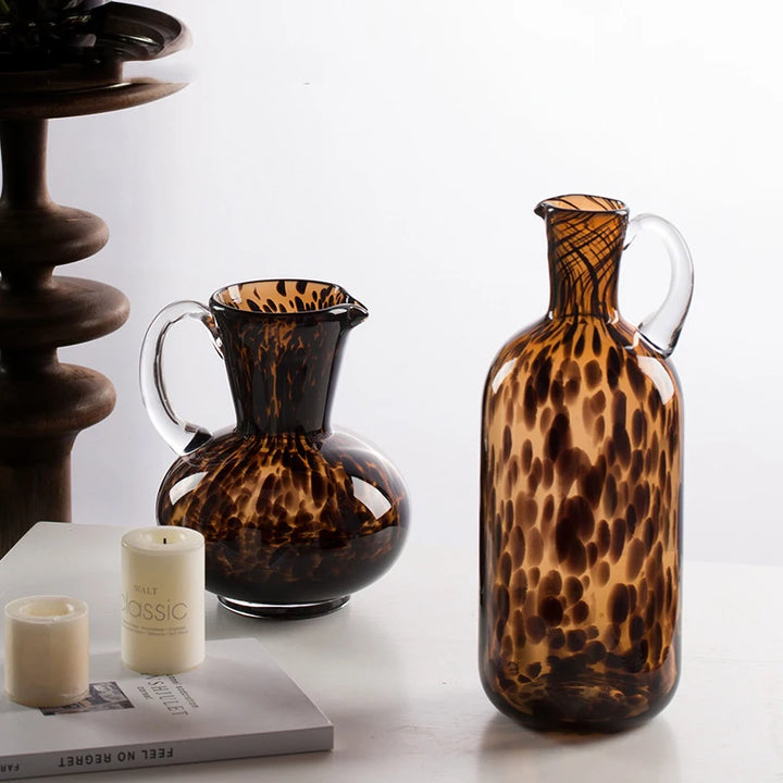 Leopardenmuster Glasvase
